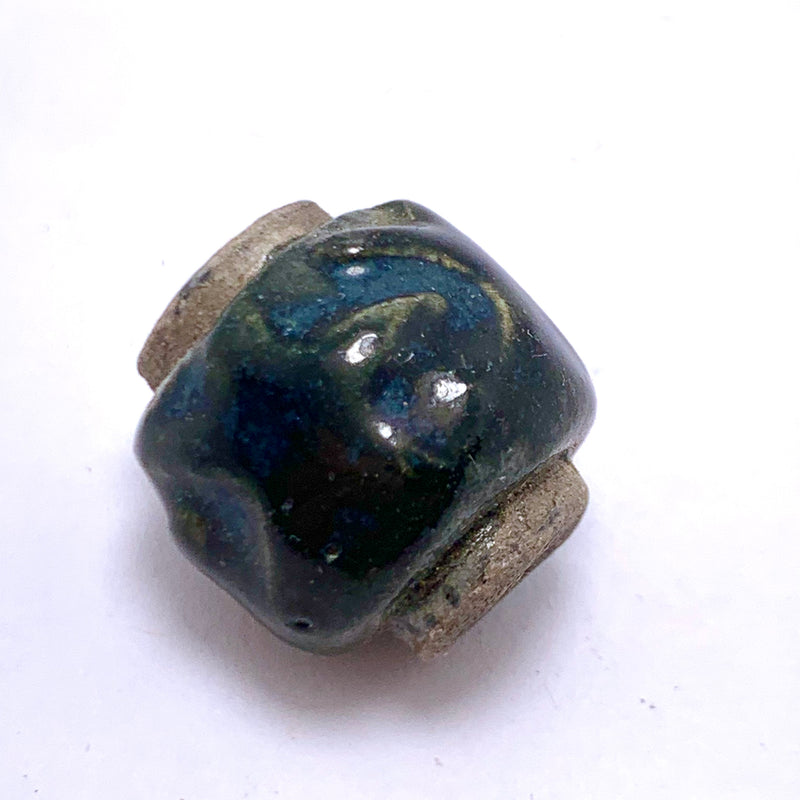 Pinched Barrel Ceramic Bead by Keith OConnor, Black