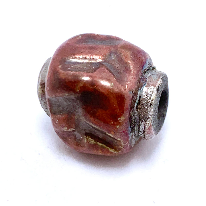 Pinched  Barrel Ceramic Bead by Keith OConnor, Brown