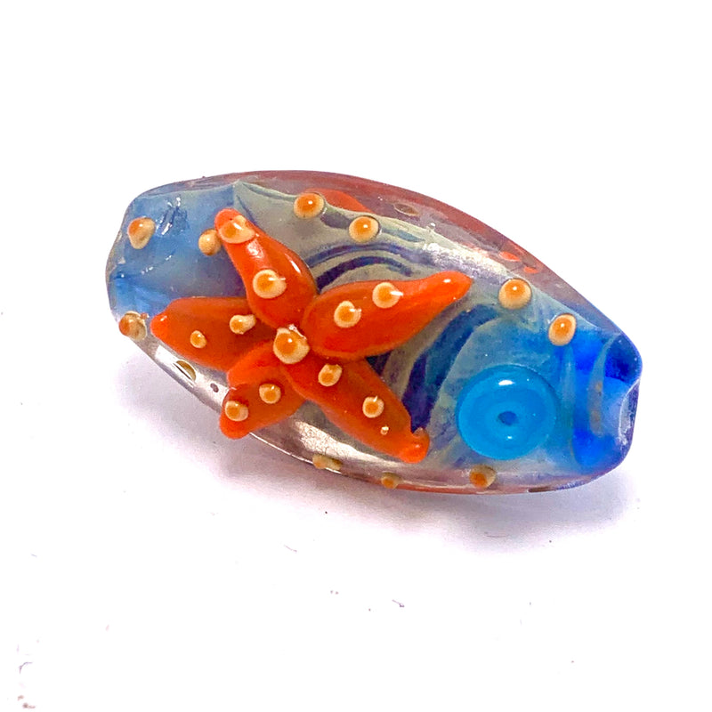 Starfish Oblong Lampwork Glass Bead II