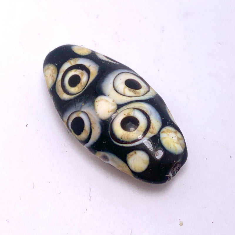 Dotted Oblong Lampwork Glass Bead