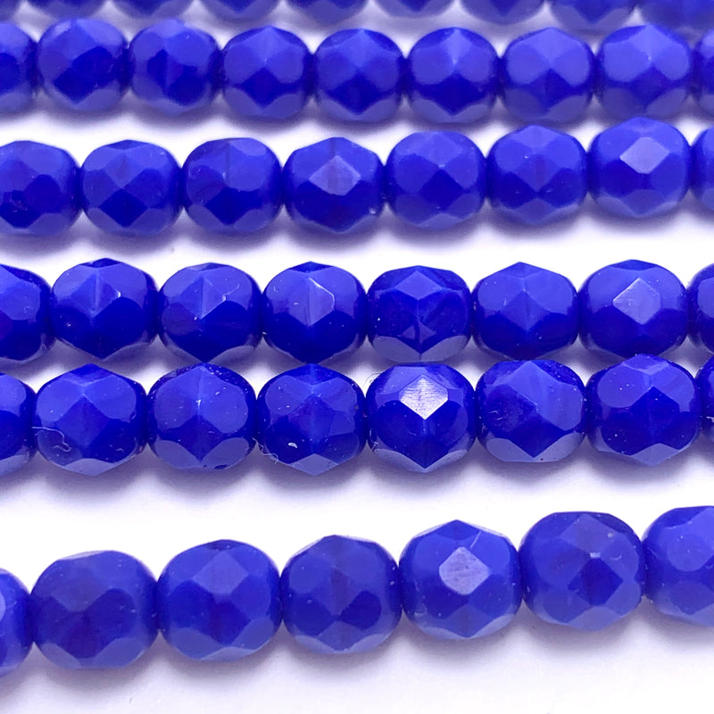 Royal Blue Opaque Fire Polish 6mm
