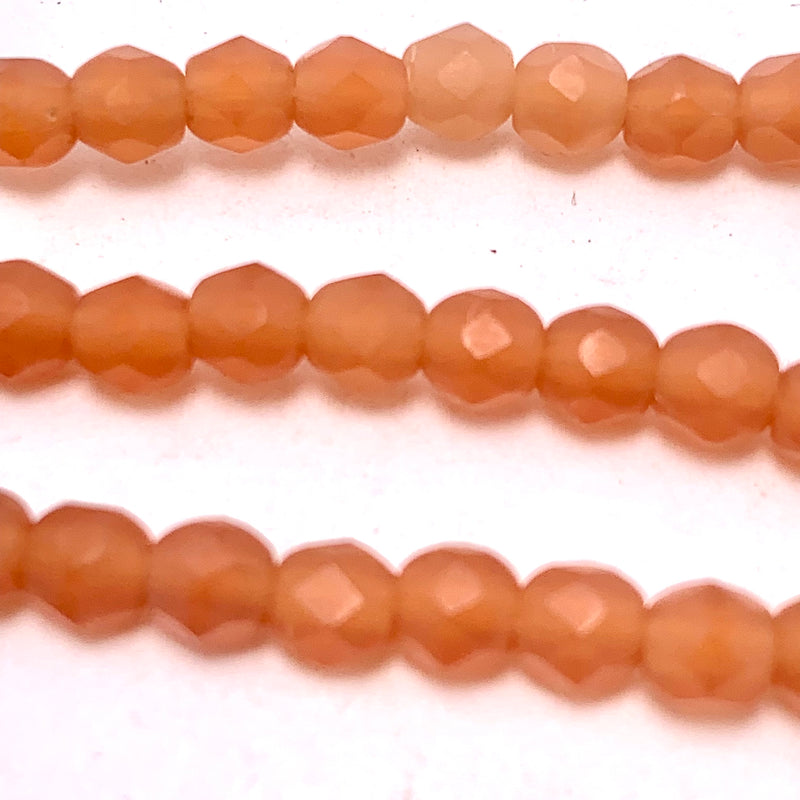 Cornelian Fire Polish Czech Glass Bead 4mm