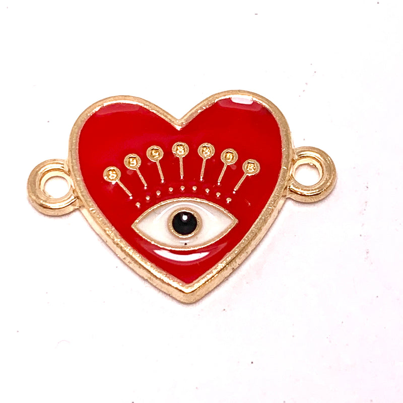Evil Eye in Red Heart Charm Connector