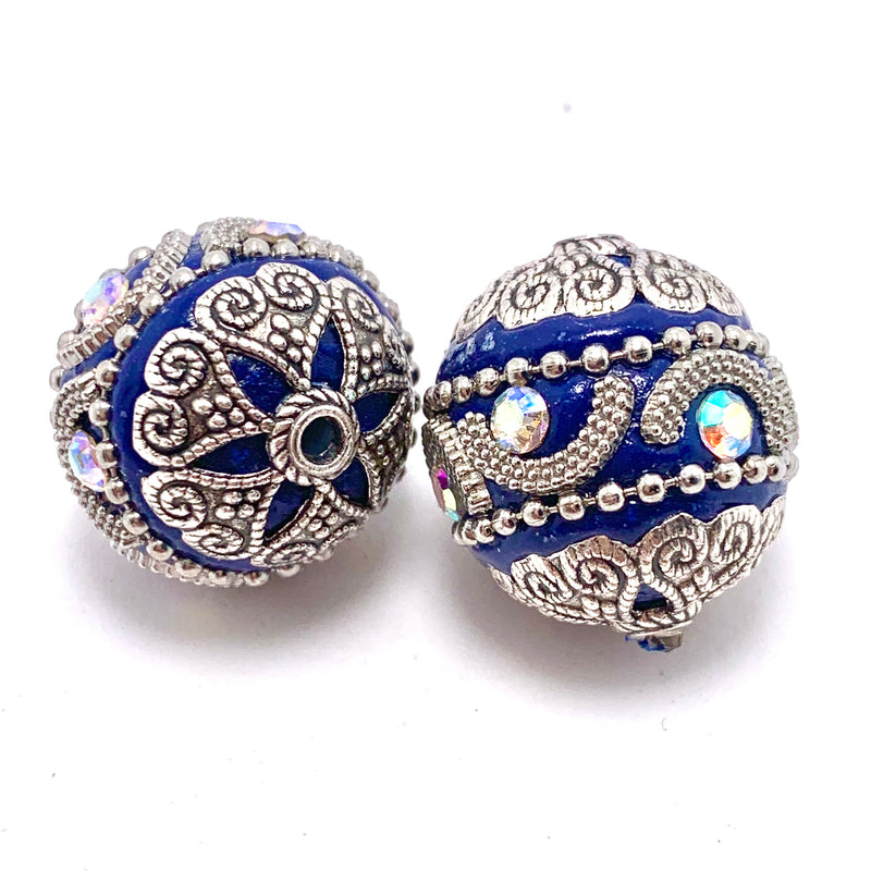 Royal Blue Mongolia Bead 26mm