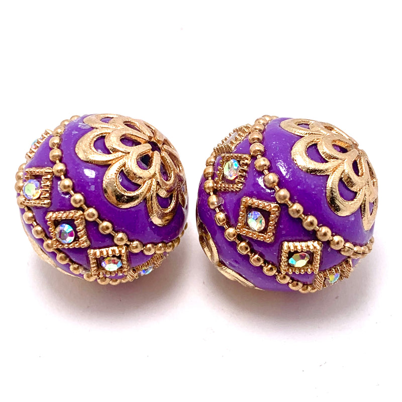 Purple Mongolia Bead 26mm