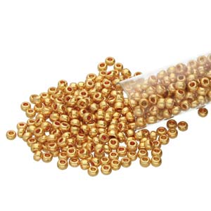 Czech Glass 6/0 Round Gold Metallic 20g