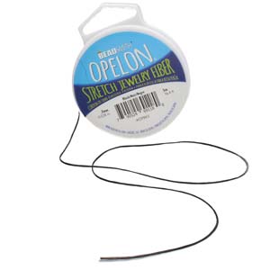 Opelon Floss Beading Cord 0.7mm 25 yard spool, Black  Elastic Cord for Stretch Bracelets