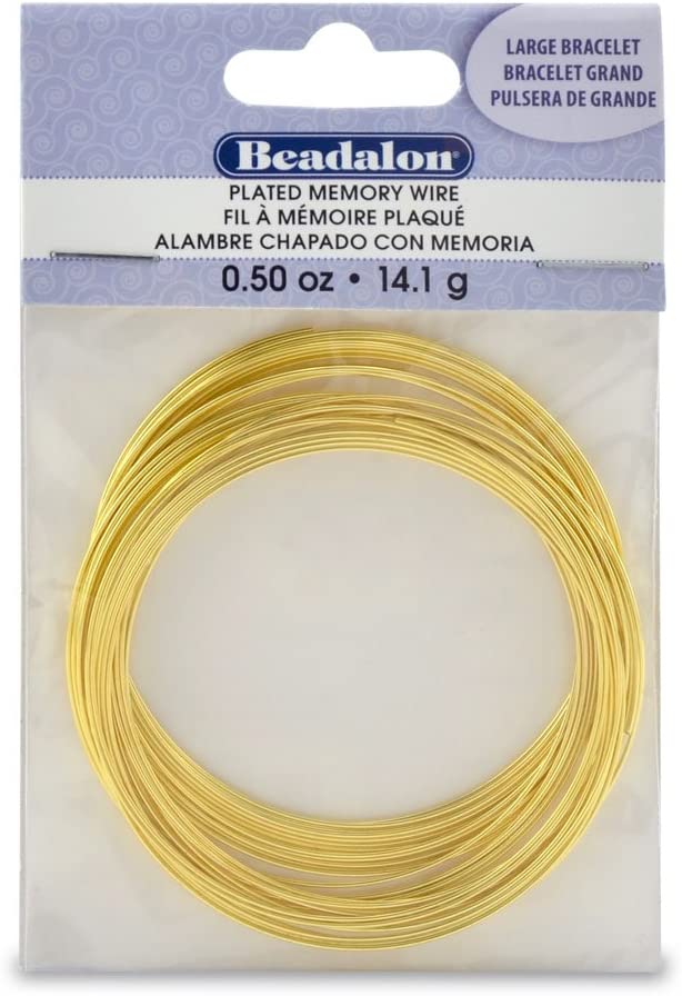 Memory Wire Large Bracelet .62mm .5oz, Gold-Plated - 30 Coils
