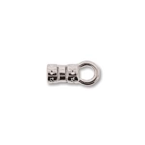 Silver Crimp End w/ Ring 9.3 X 3.4MM (ID-2MM) Set of 4