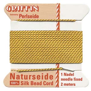 Griffin Silk Beading Cord for Knotting & Stringing, Amber