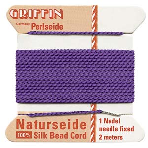 Griffin Silk Beading Cord for Knotting & Stringing, Amethyst