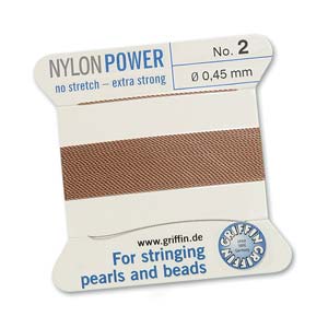Griffin Nylon Beading Cord, Beige