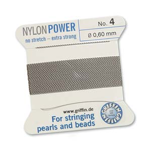 Griffin Nylon Beading Cord, Grey