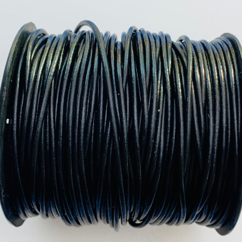Black Leather Cord 1.5mm, 1 Yard