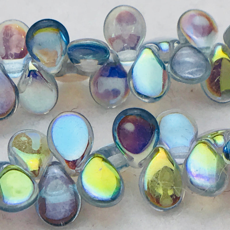 Crystal Light Blue Pip Czech Glass Bead 7mm