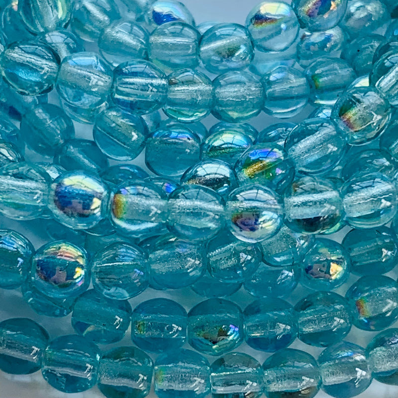 Druk Czech Glass Beads, Capri AB, 4mm