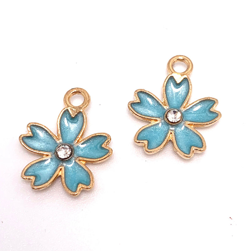 Blue Daisy Flower Charm, 19mm