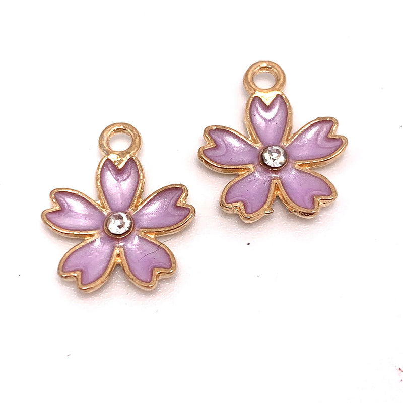 Lilac Daisy Flower Charm, 19mm