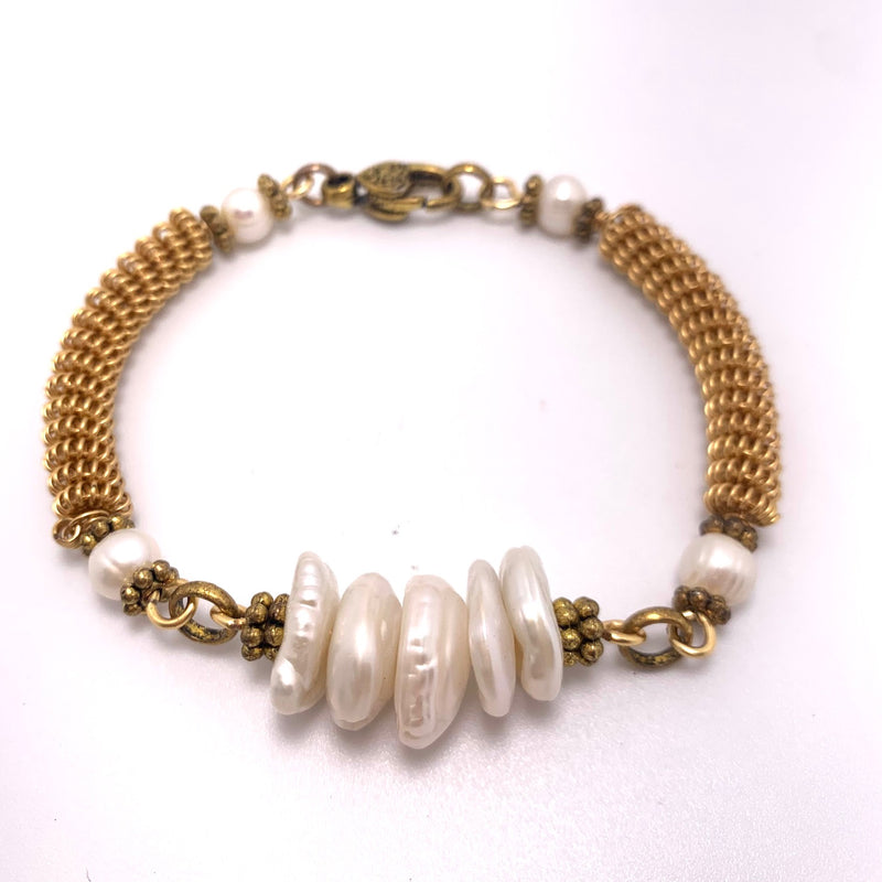 Twisted Pearl Bangle
