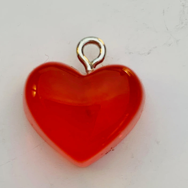 Gummy Puffed Heart Charm, Red