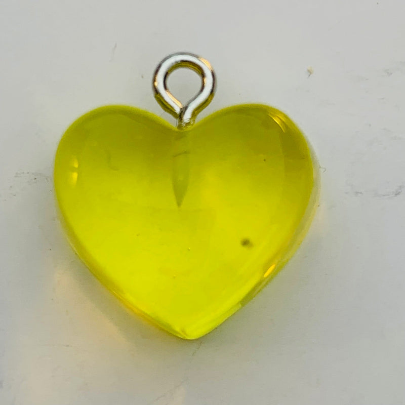 Gummy Puffed Heart Charm, Yellow