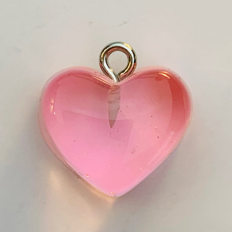 Gummy Puffed Heart Charm, Light Pink