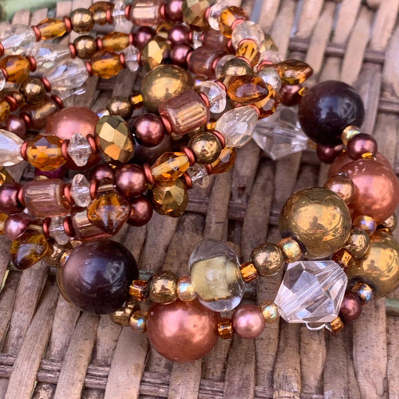 Class Kit - Memory Wire Stackable Bracelets, Amber & Brown