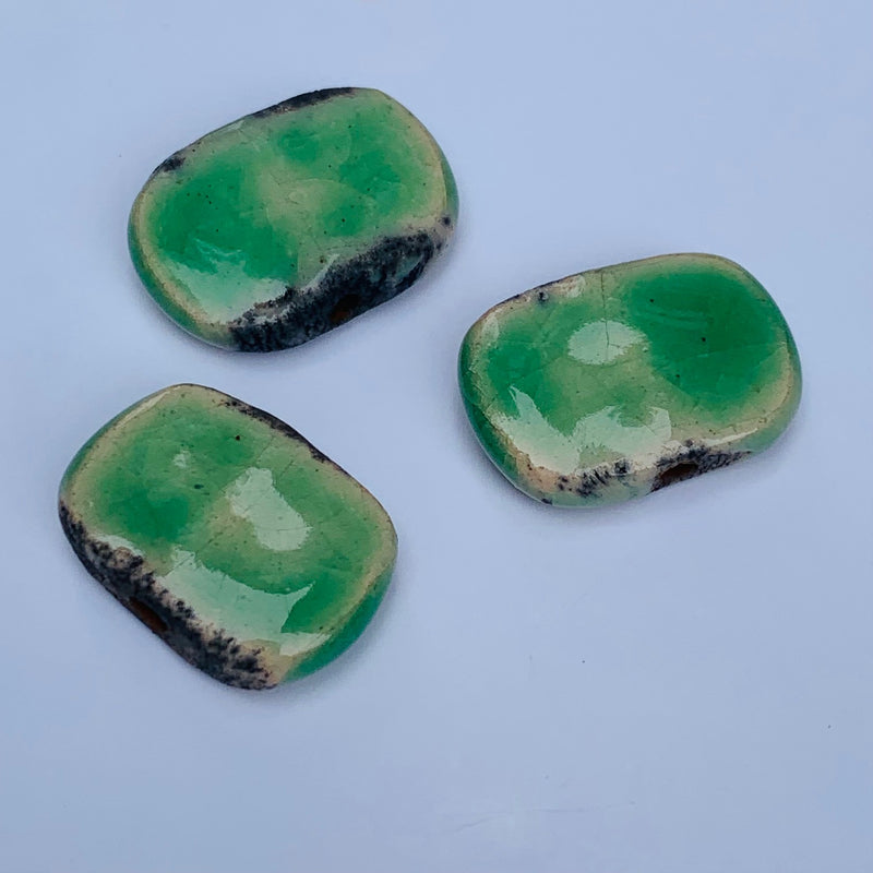 Chicklet Ceramic Bead by Keith OConnor, Sea Green