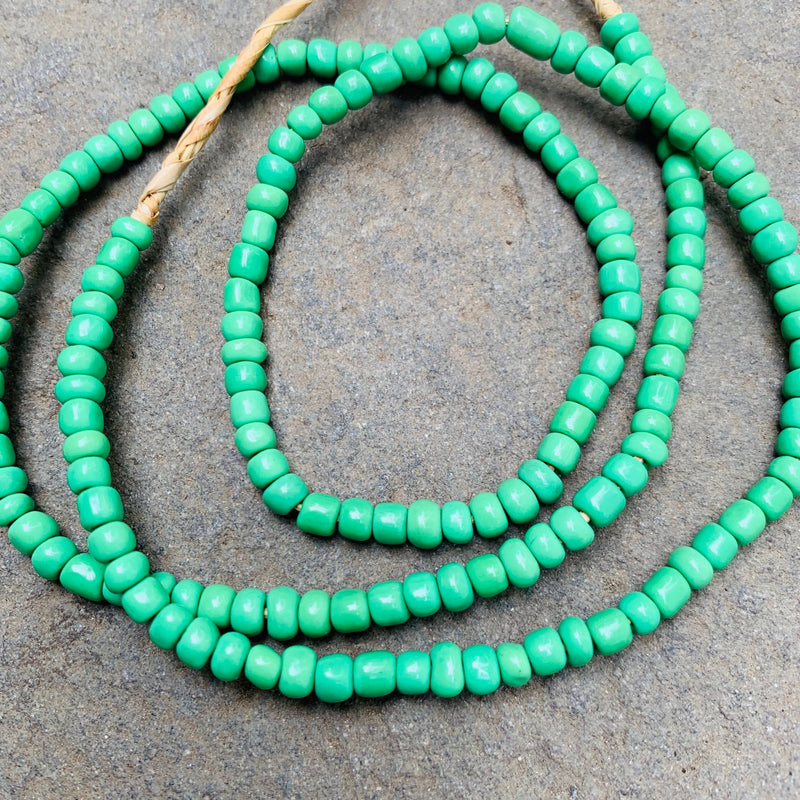 African Glass Seed Beads, Mint Green 4mm