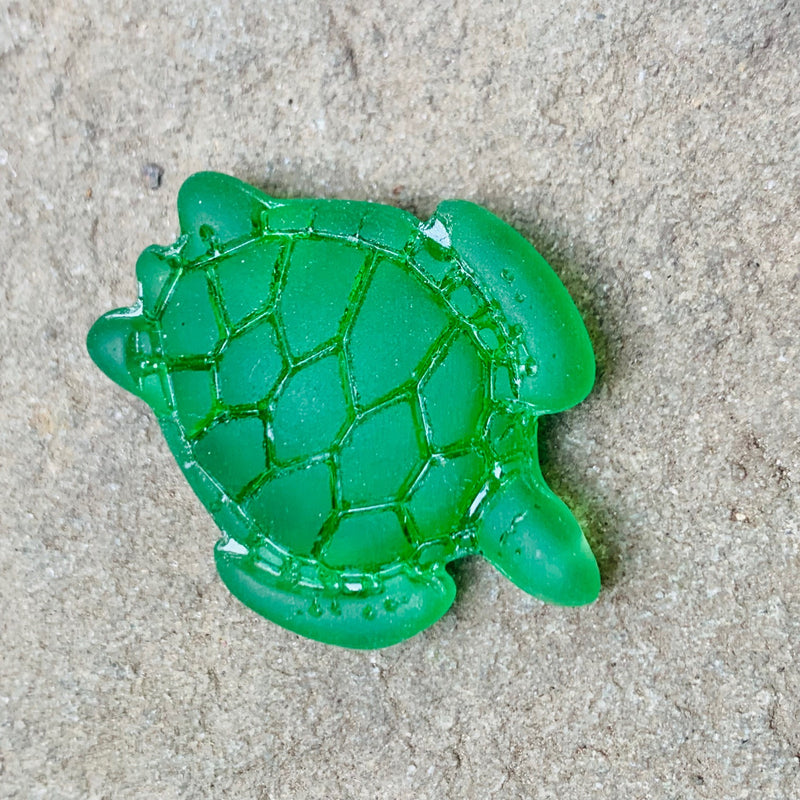 Tumbled Sea Glass Turtle Pendant Bead