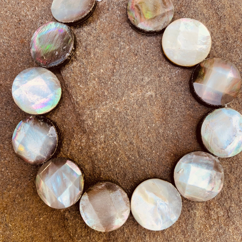 Black Lip Shell Coin Beads, 16mm