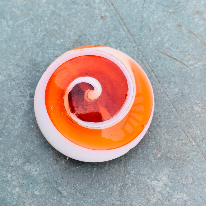 Resin and Shell Inlay Coin Bead 20mm