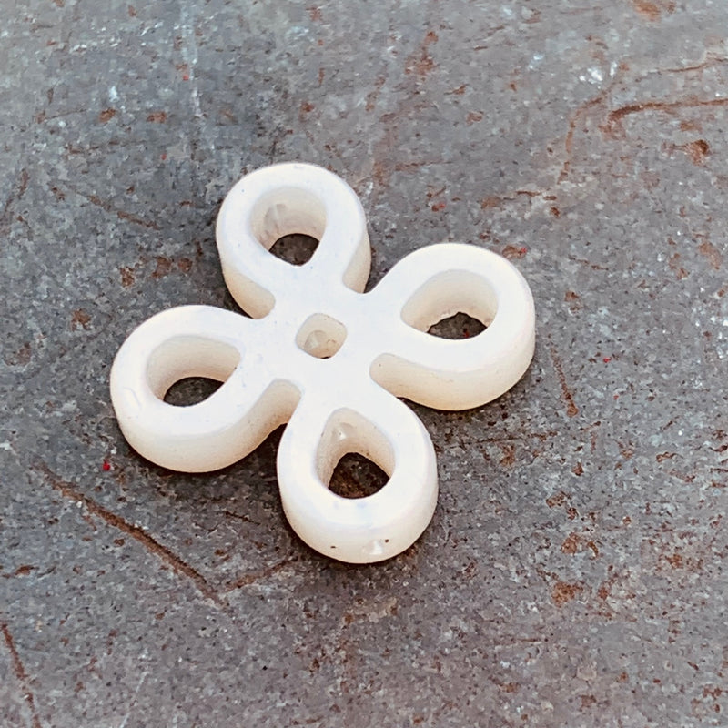 White Shell Floral Cut Out Pendant, 12mm