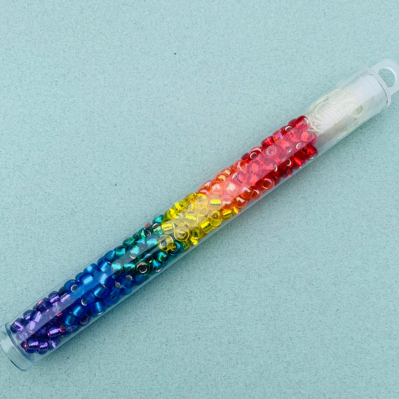 6/0 Miyuki Seed Bead Mix, Pride Rainbow Colors 18 Grams