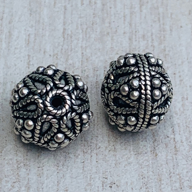 Beaded Cap Rondelle Sterling Bali Bead 9mm