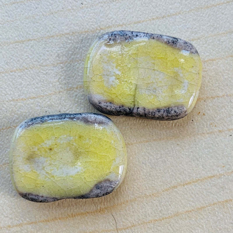 Chicklet Ceramic Bead by Keith OConnor, Yellow
