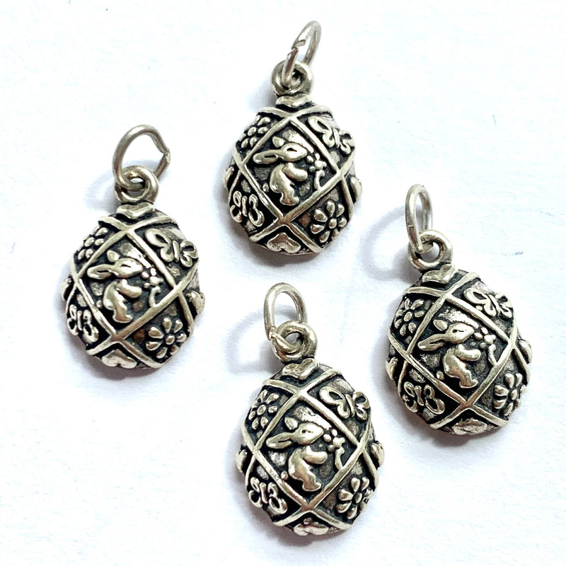 Sterling Egg Charm, For Charm Bracelets