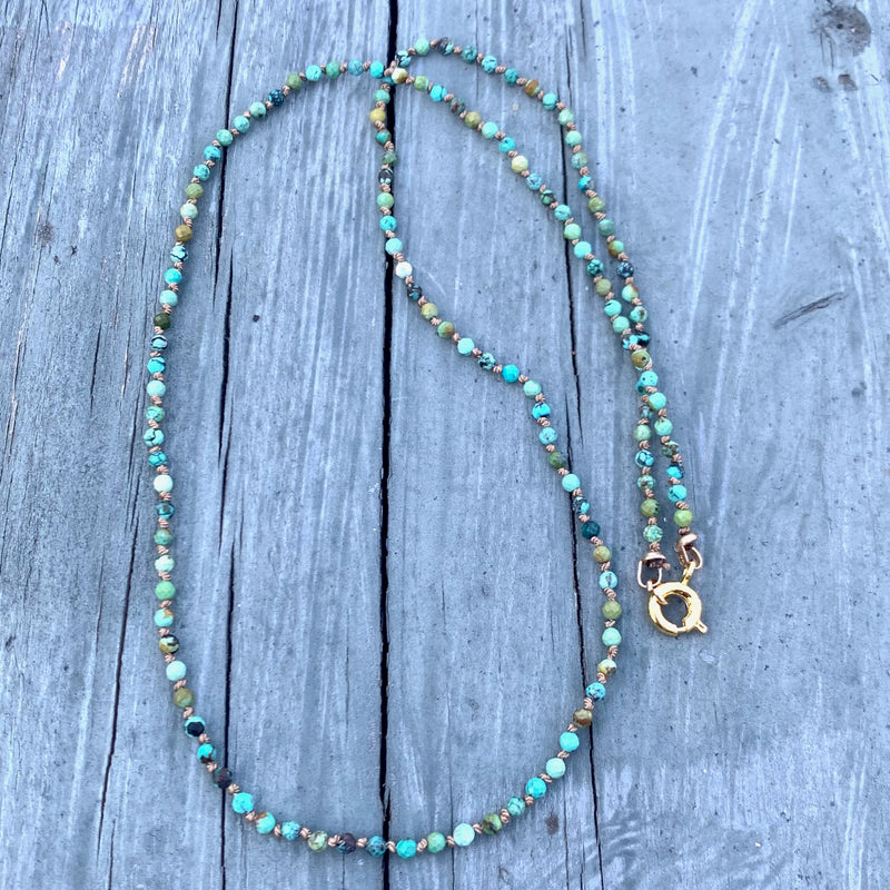 Tiny Turquoise Knotted Necklace