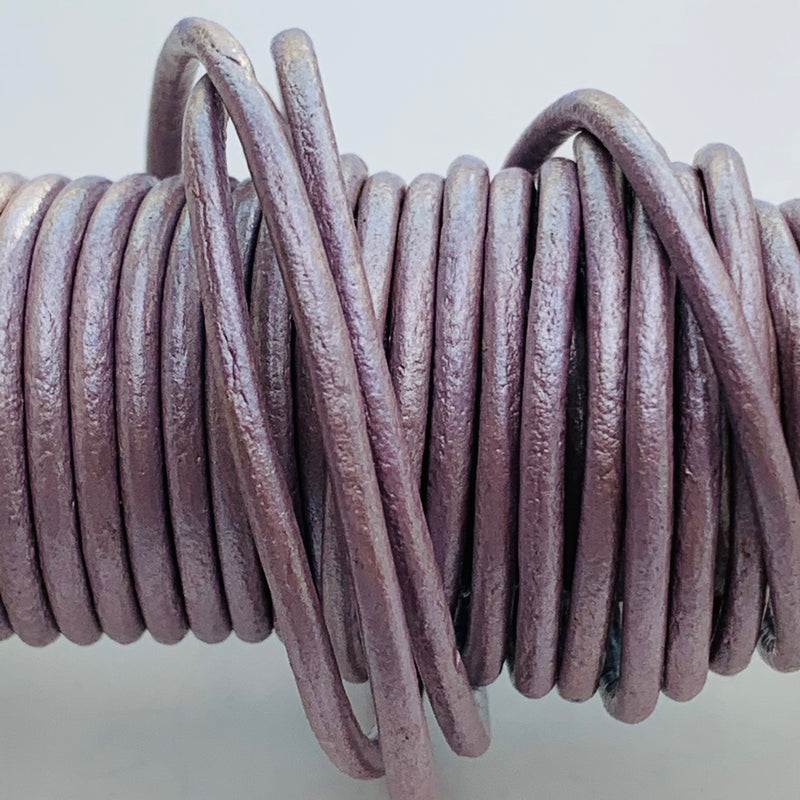 Light Lilac Leather Cord 2mm, 1 Yard