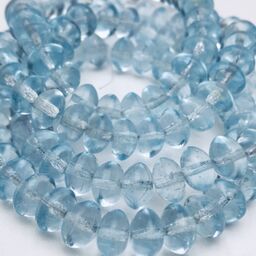 Czech Glass Pale Blue Smooth Rondelles 5-7mm