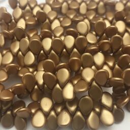 Matte Gold Pearlized Pip Czech Glass Bead 7mm