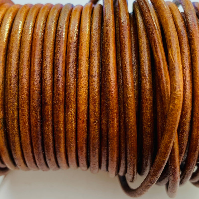 Natural Light Brown Leather Cord 3mm, 1 Yard