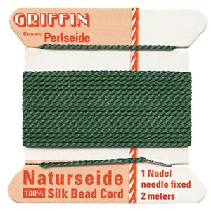 Griffin Silk Beading Cord for Knotting & Stringing, Olive