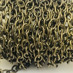 Antique Brass Round Oval Link Chain