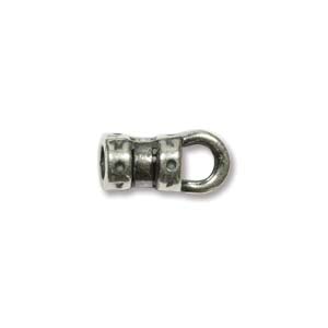 10MM Crimp Tube End Antique Silver (3mm ID) Set of 2