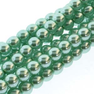Czech Glass Pearl Beads, Aqua, 8mm