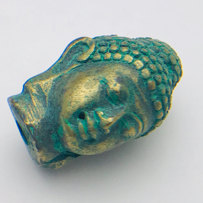 Buddha Head Bead Patina 24mm