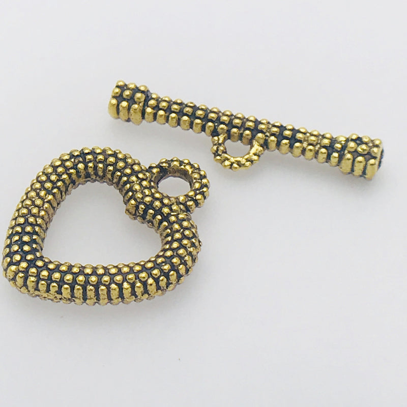 Medium Gold Plated Heart Toggle Clasp