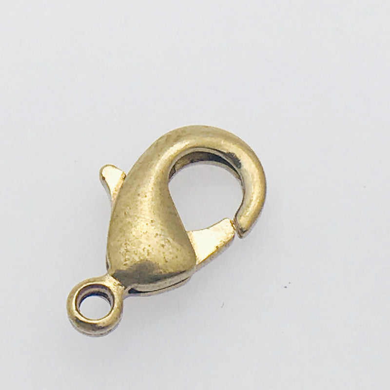 Small Antique Brass Plated Lobster Clasp