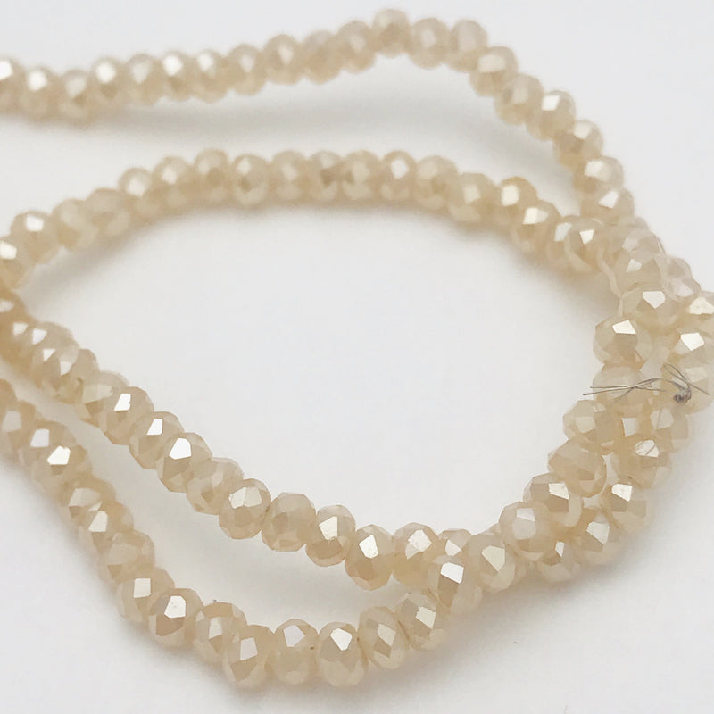 Faceted Rondelle Beads 3x4mm Champagne